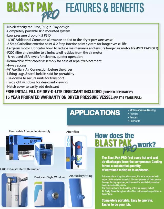 Blast Pak Pro Specifications 2