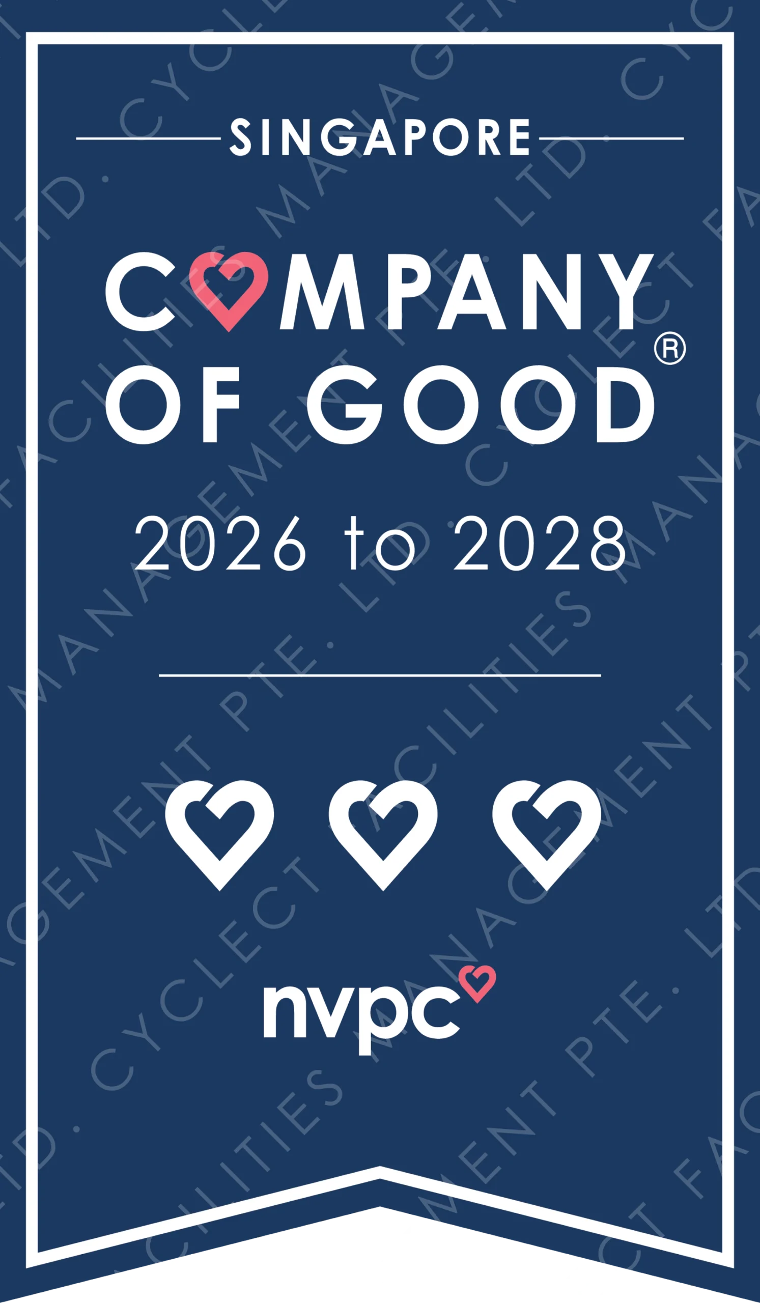 Company of Good - 3 hearts - RecognitionMark 2026 - 2028